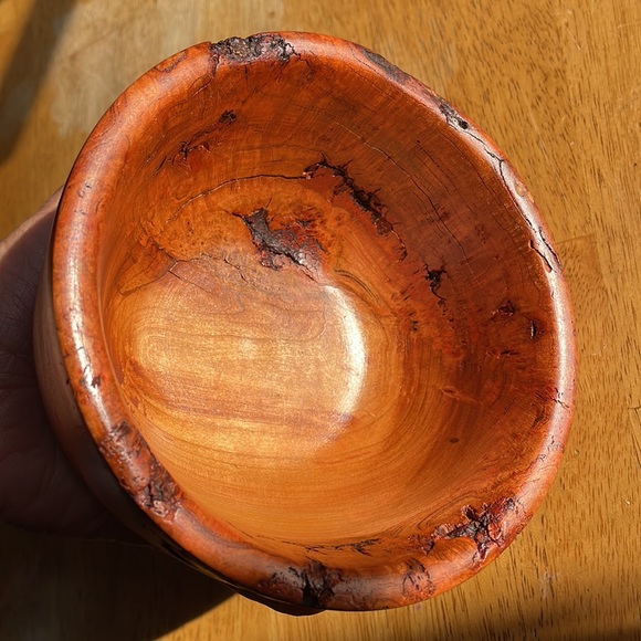 Cherry burl bowl raw edge knots 😍Handmade by Shane Repasky - Picture 6 of 13